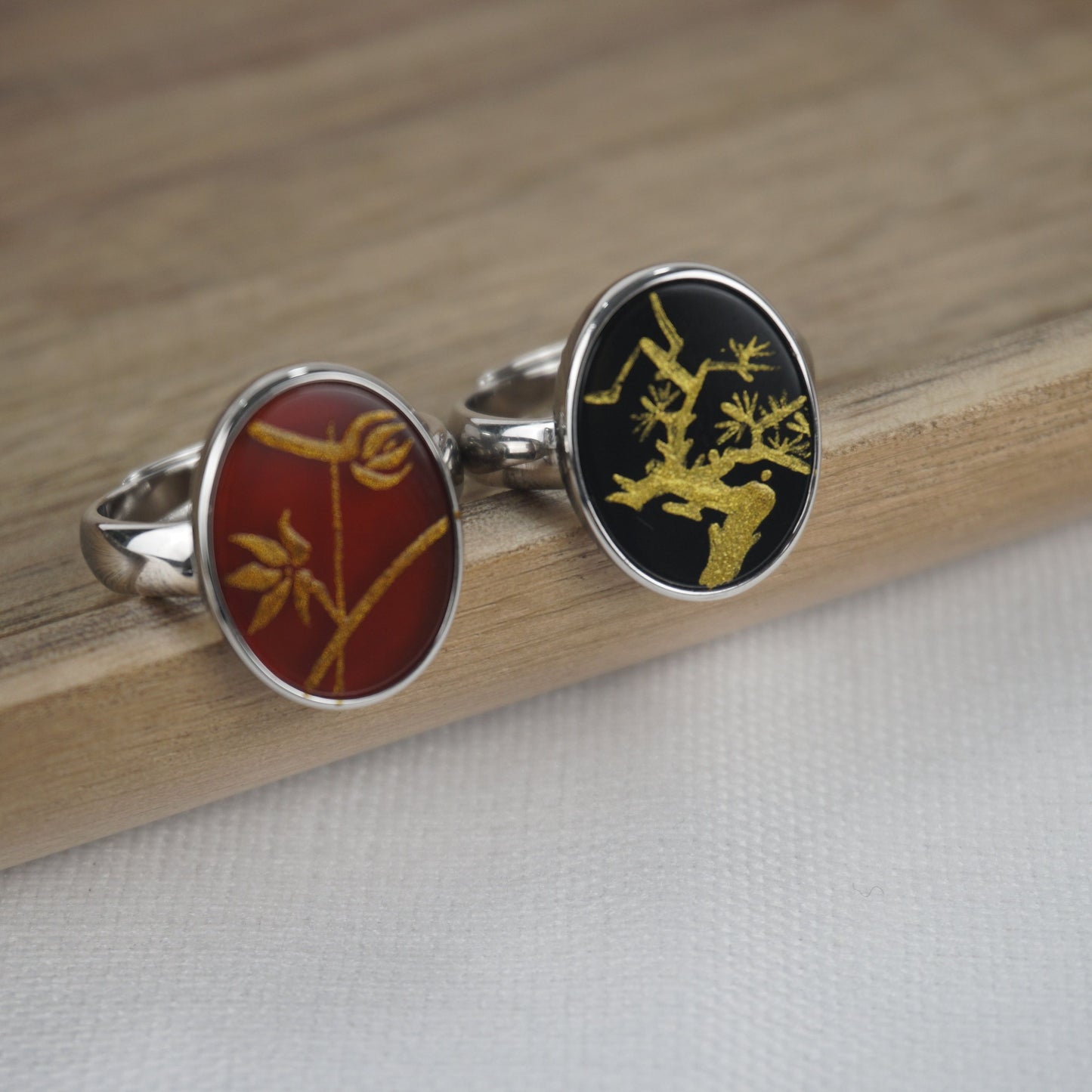 Lacquer Flower Agate Ring