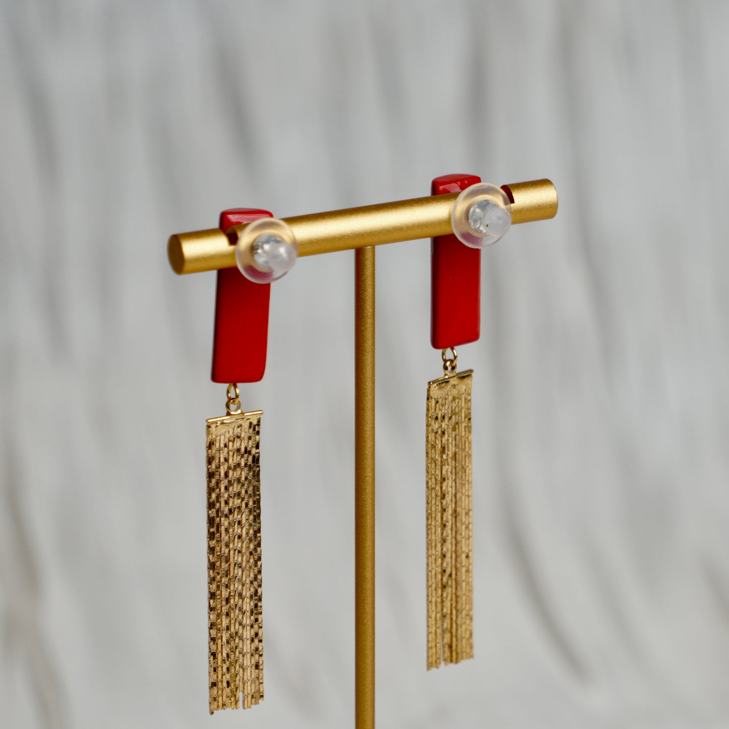 Butterfly Lacquer Long Tassel Dangle Earrings