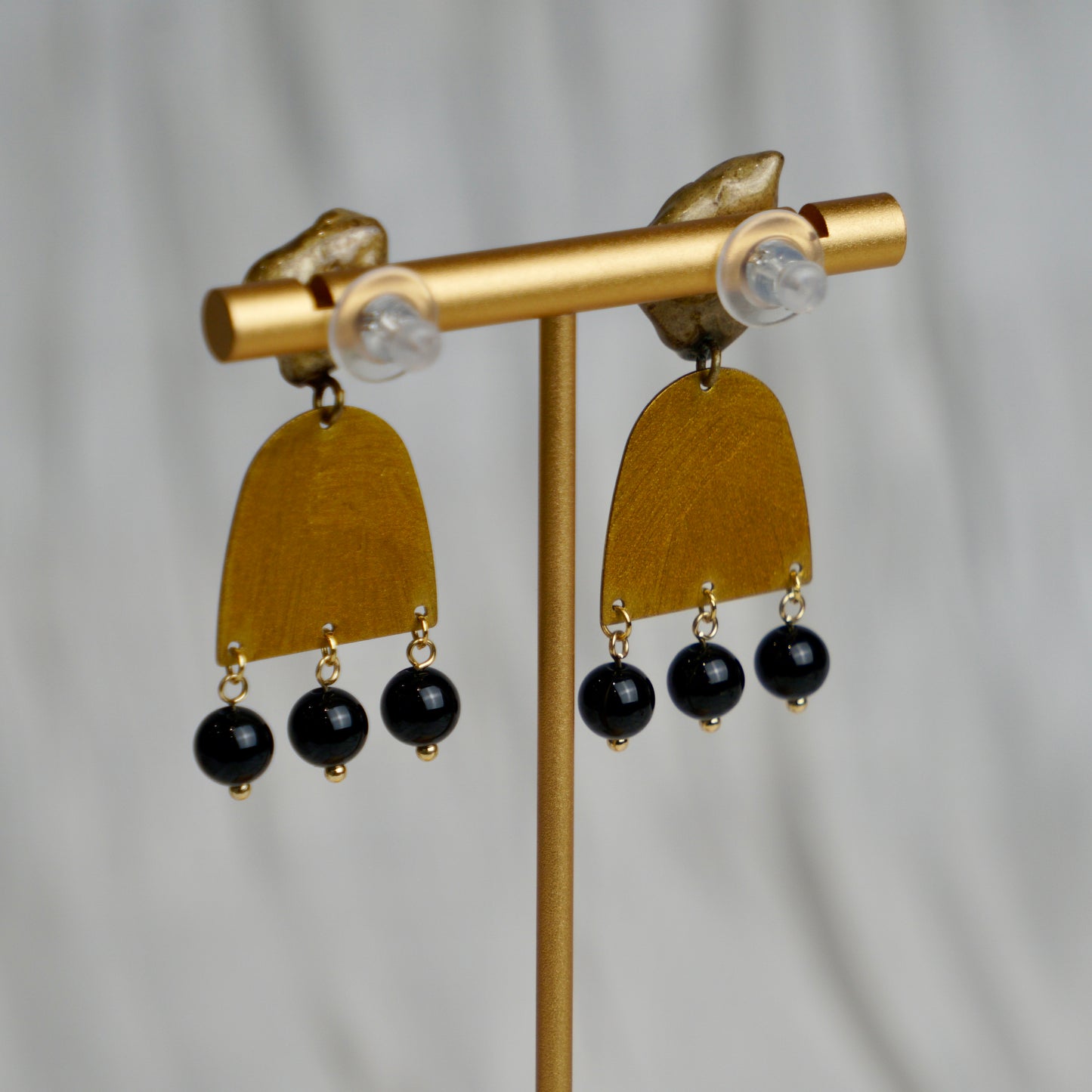 Gold Butterfly Lacquer Drop Earrings