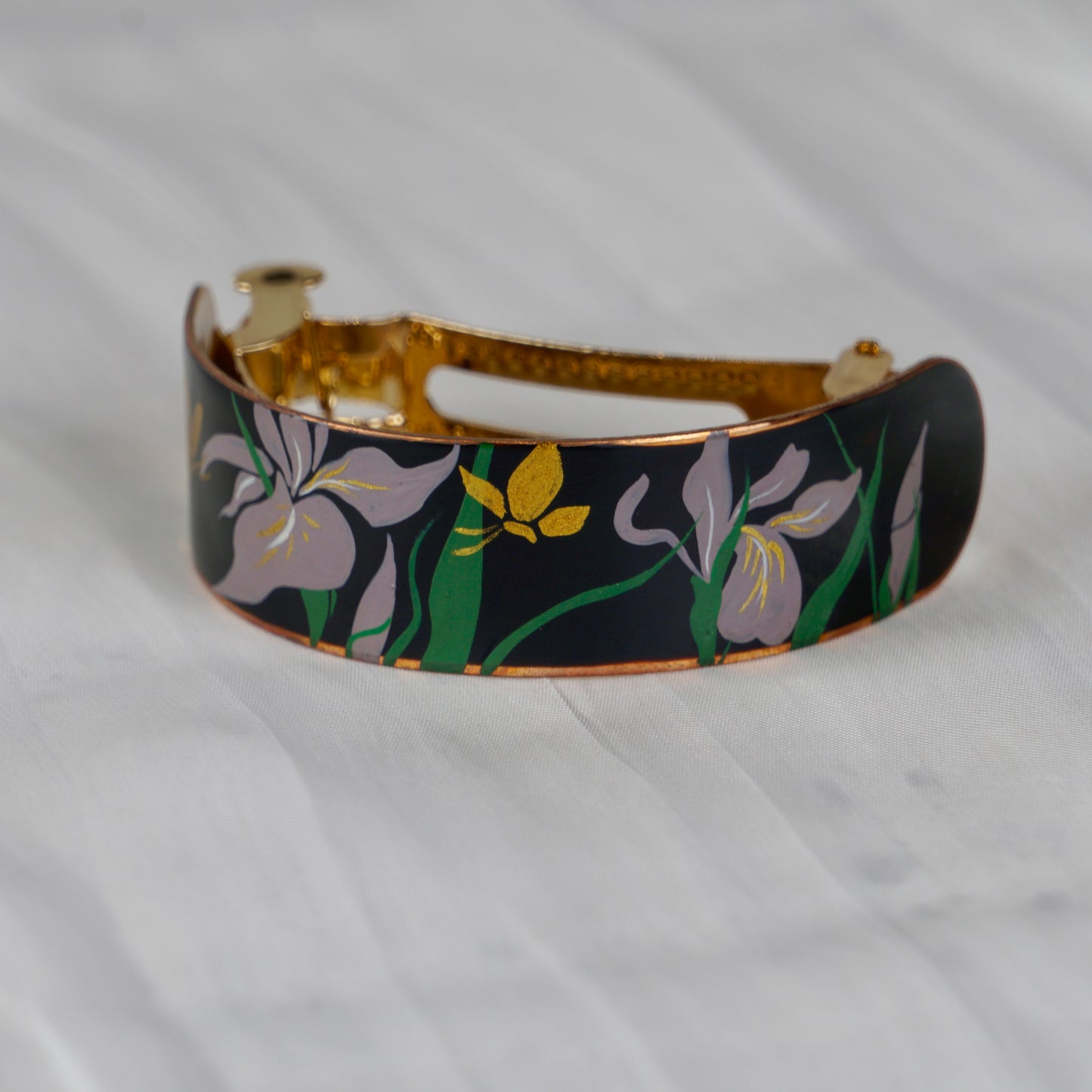 Purple Flower Lacquer Hair Clip