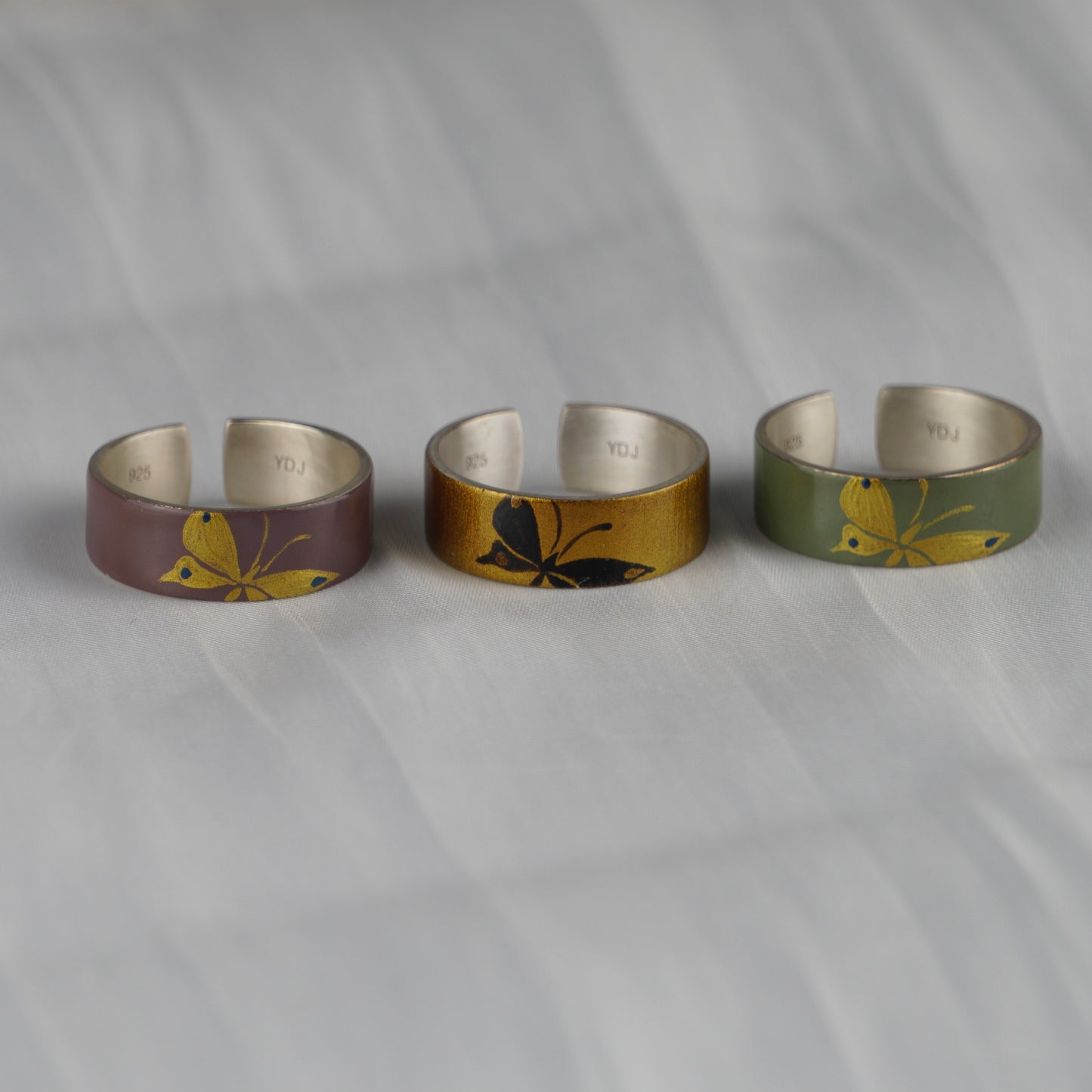 Butterfly Lacquer Silver Ring