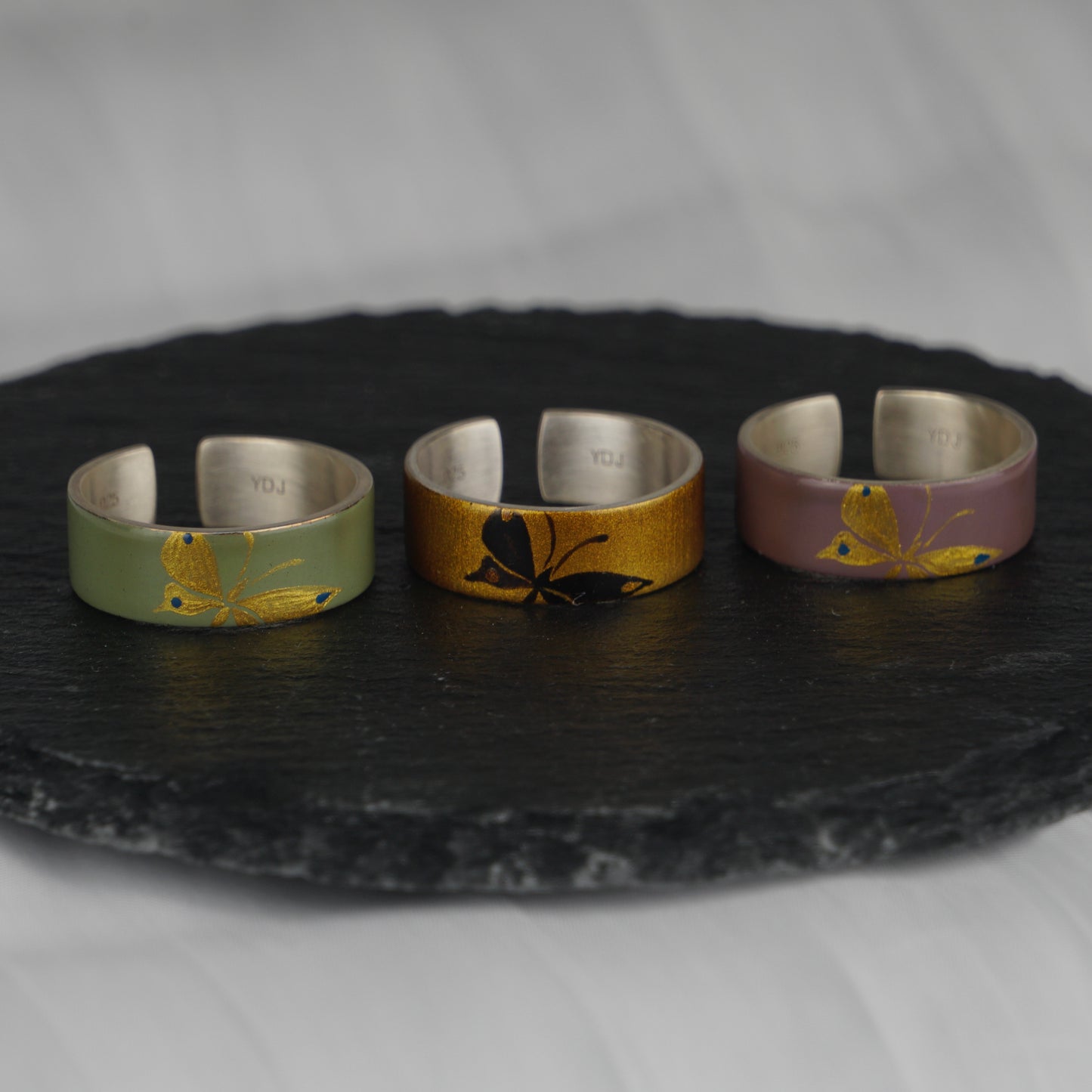 Butterfly Lacquer Silver Ring