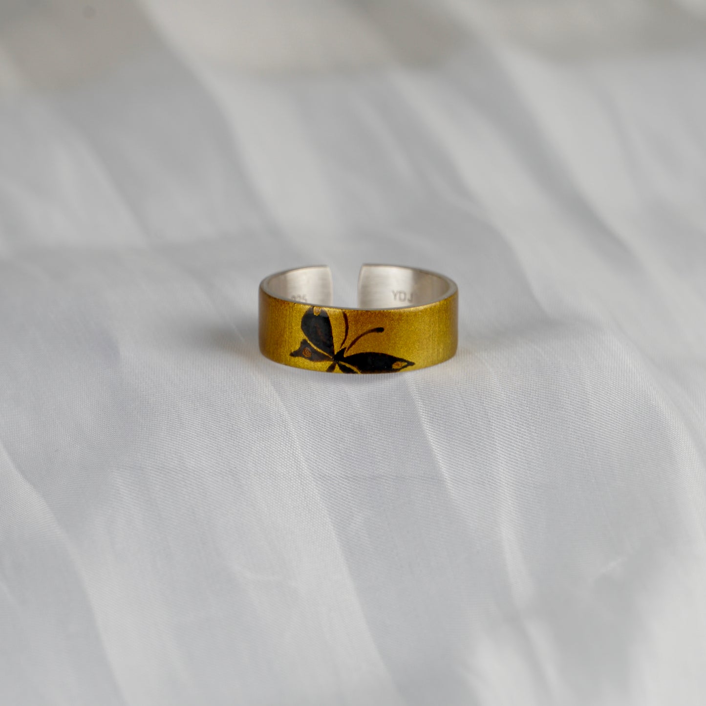 Butterfly Lacquer Silver Ring