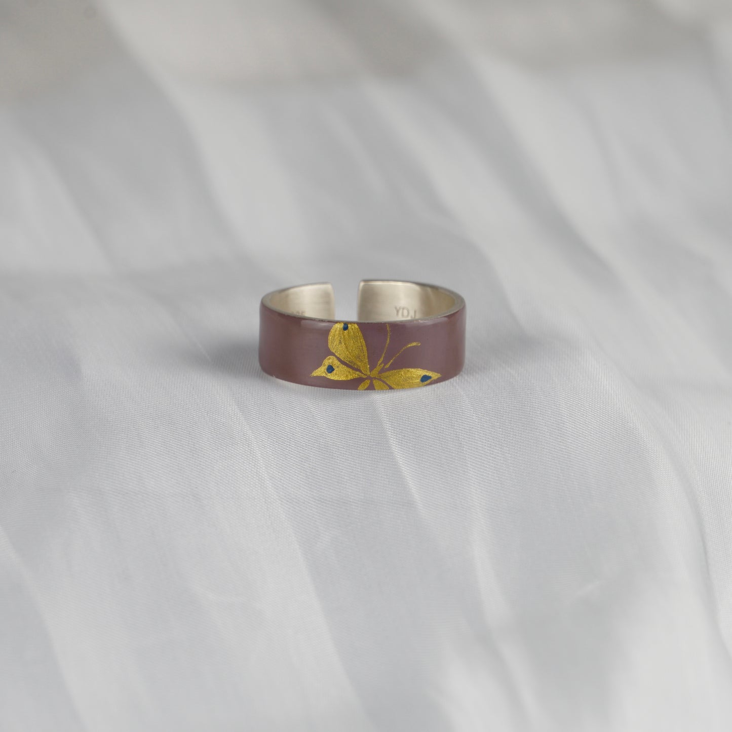 Butterfly Lacquer Silver Ring