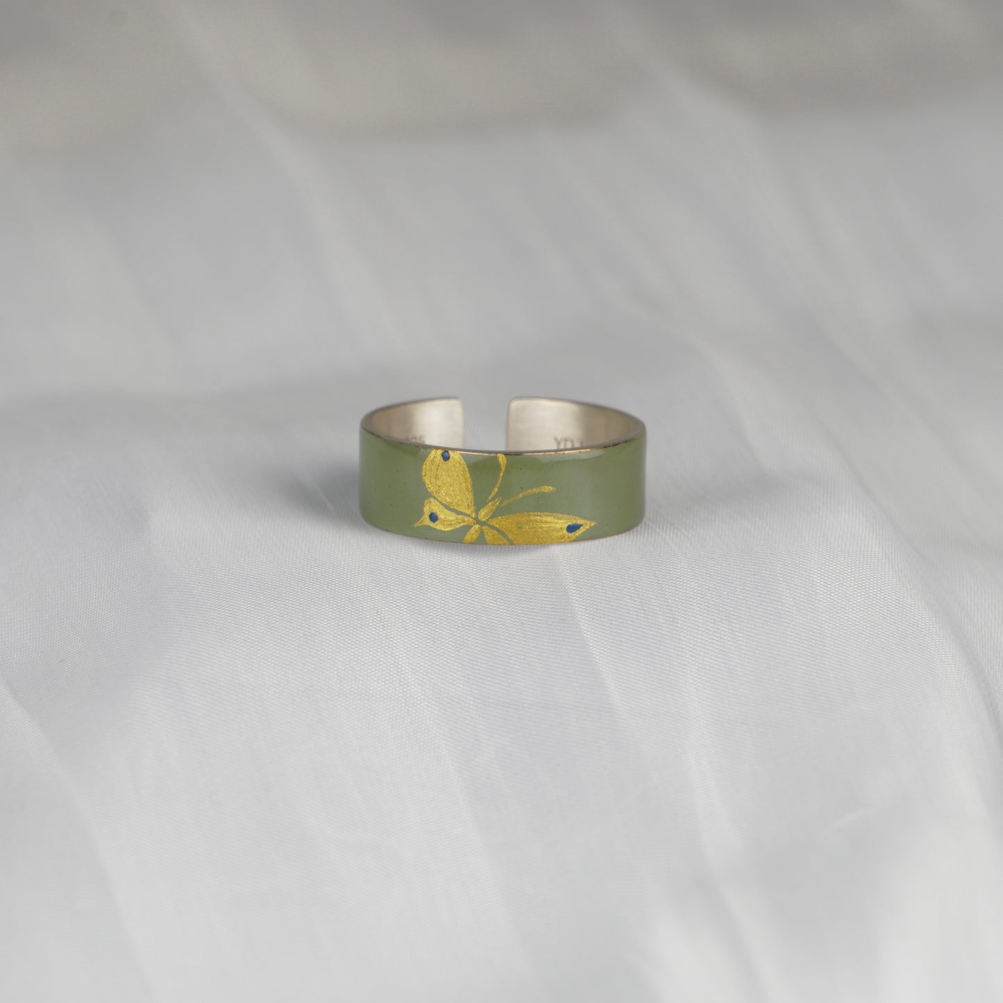 Butterfly Lacquer Silver Ring