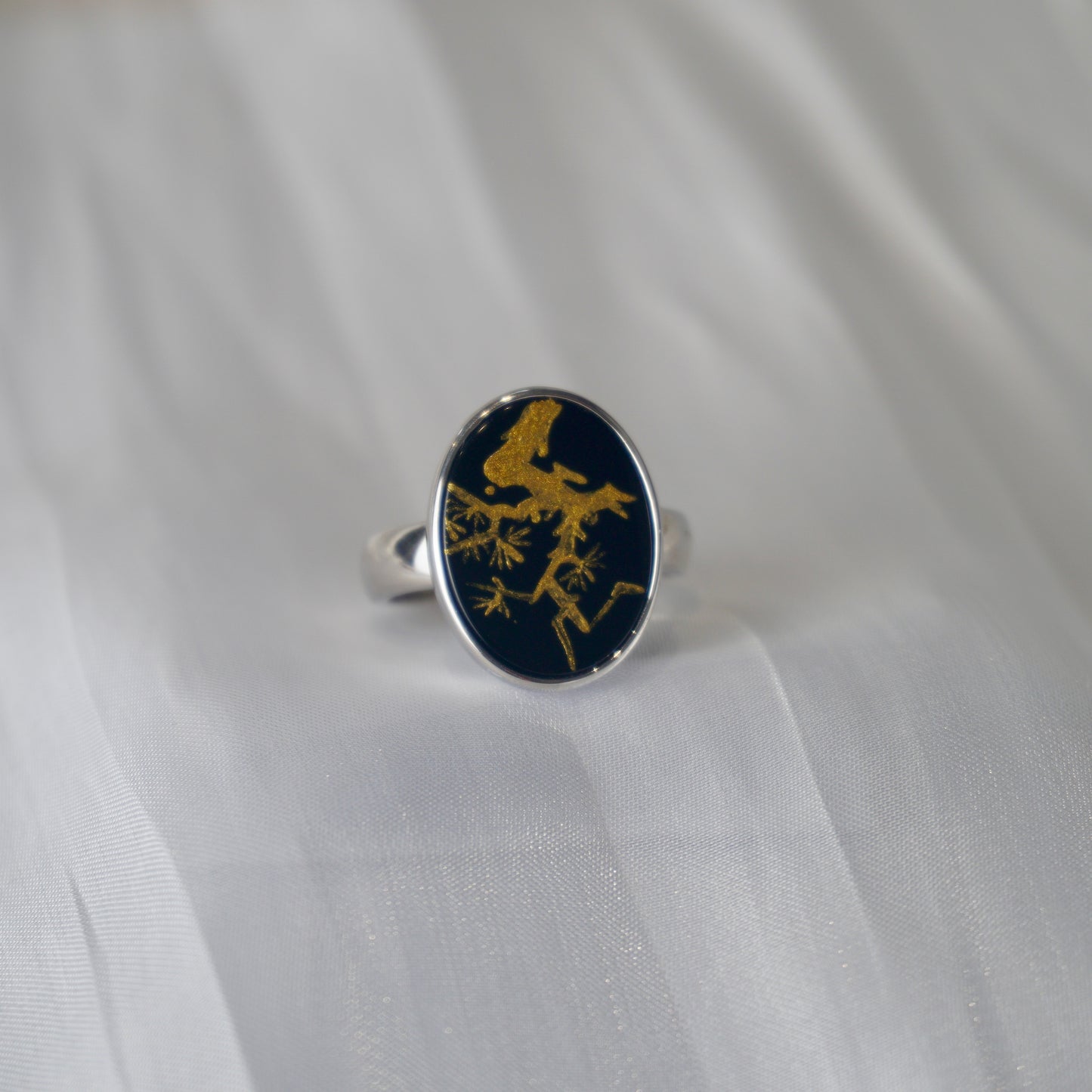Lacquer Flower Agate Ring
