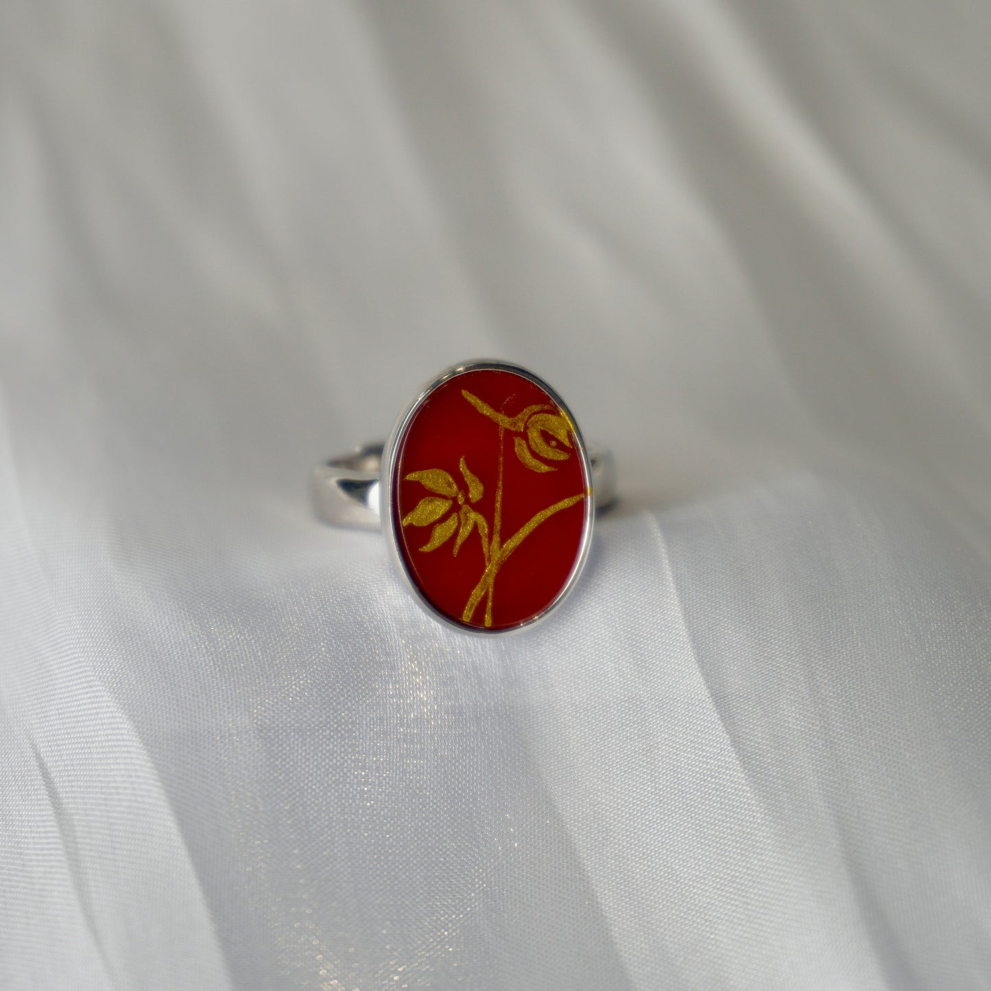 Lacquer Flower Agate Ring