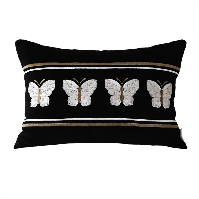 Butterfly Cotton Velvet Cushion Cover