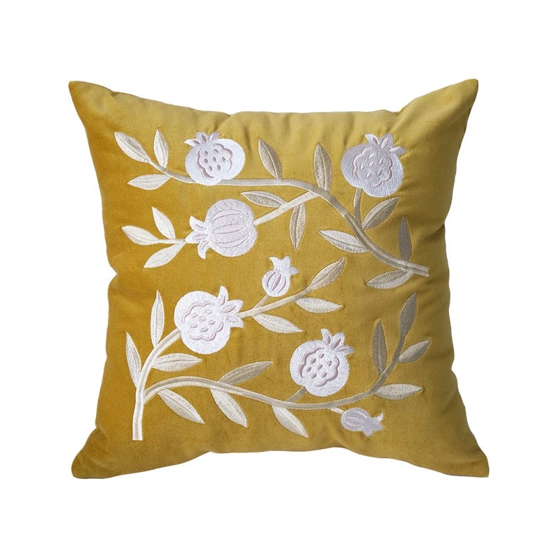 Pomegranate Cotton Velvet Cushion Cover