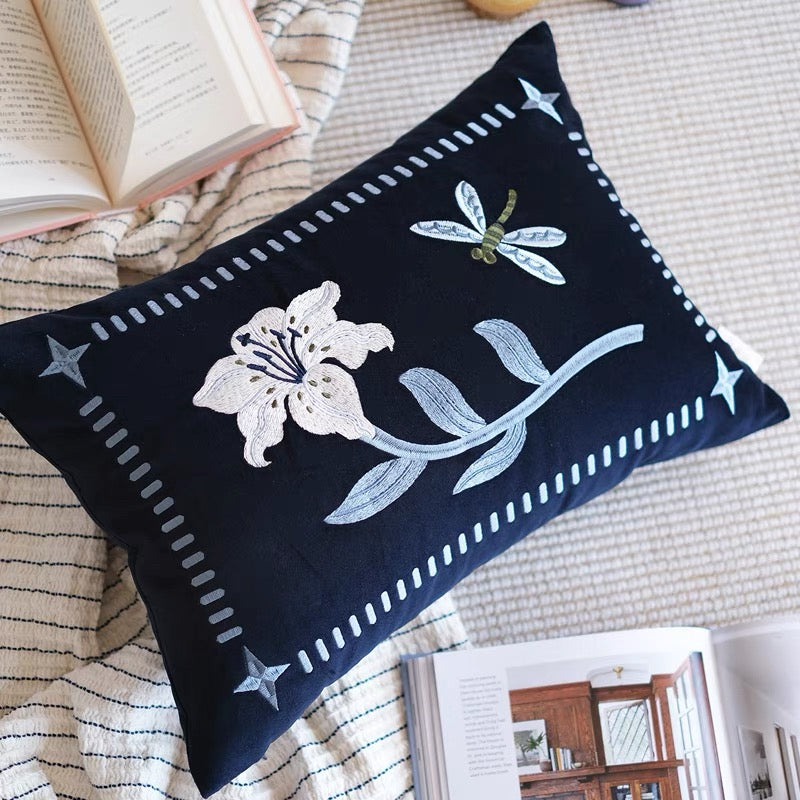 Lily Cotton Velvet Cushion Cover