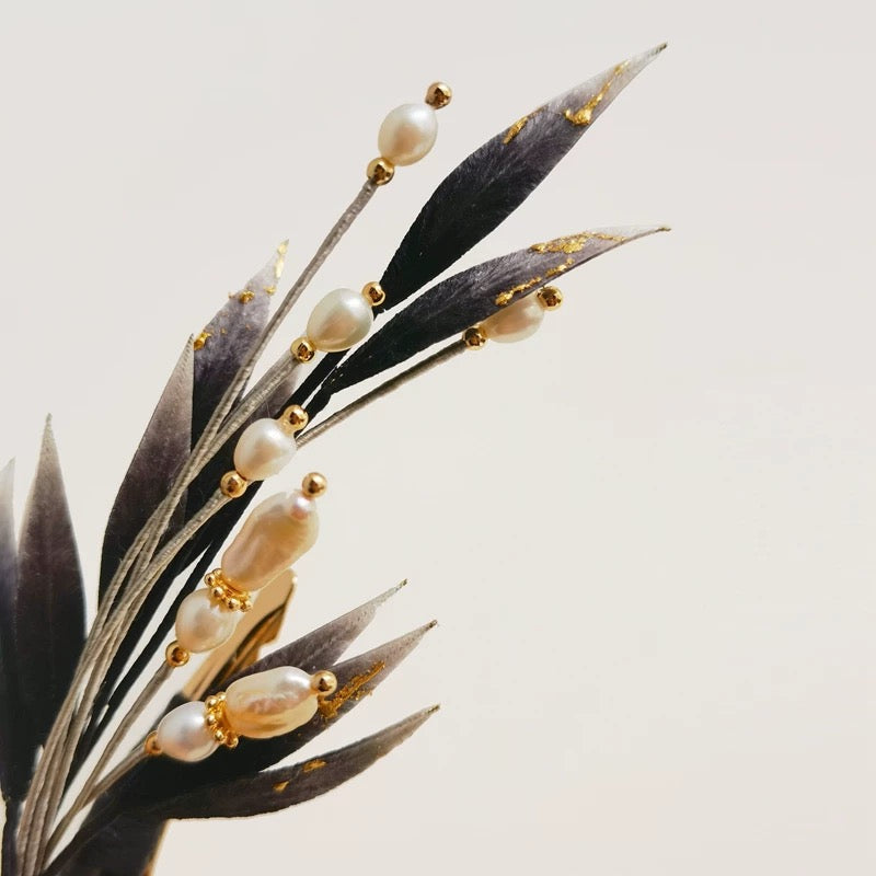 Dark Silk Velvet Flower Hair Clip