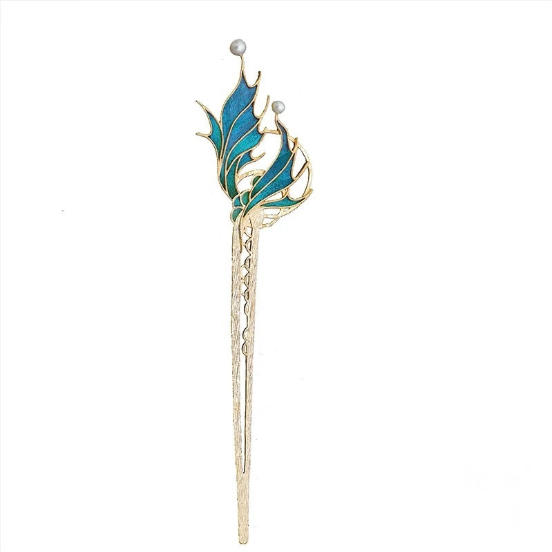 Peacock Feather Fishtail Design Hairpin
