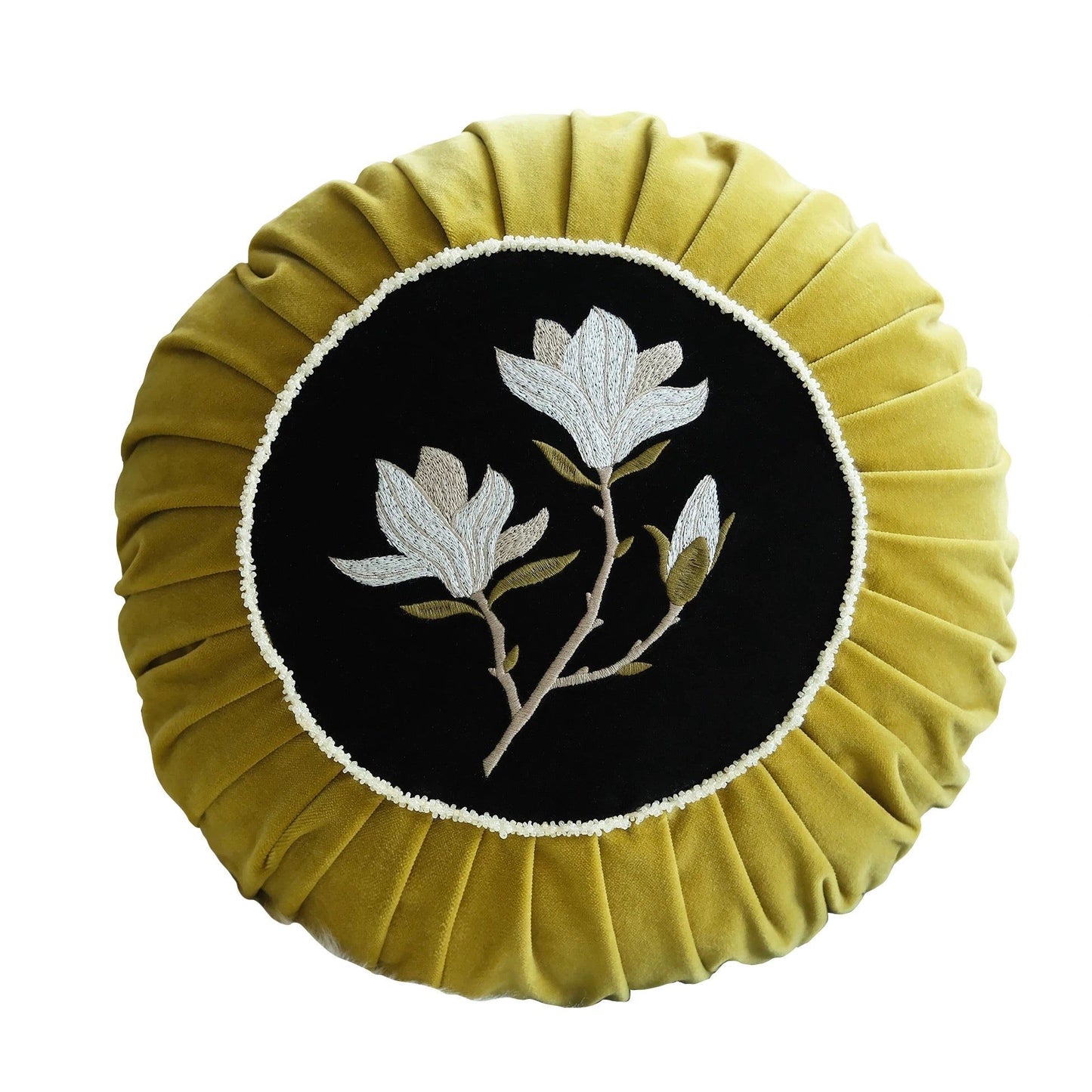 Magnolia Cotton Velvet Beads Loop Cushion Cover
