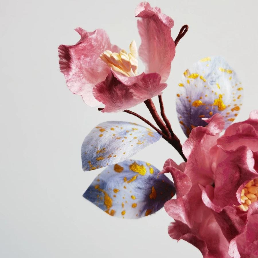 Red Peony Silk Velvet Flower Hairpin