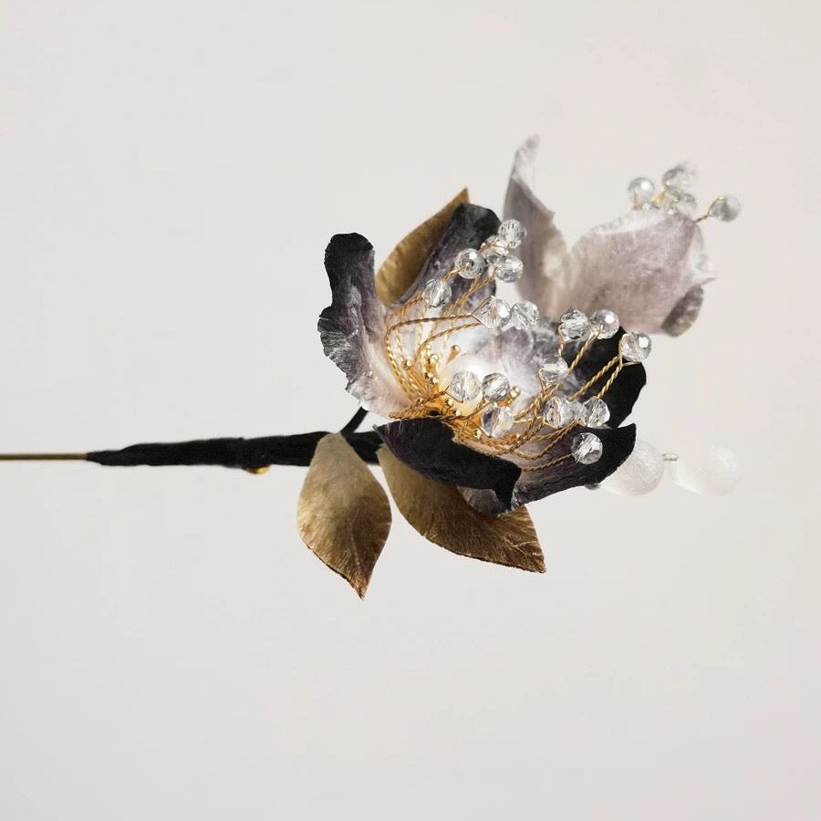Dark bouquet Silk Velvet Flower Brooch