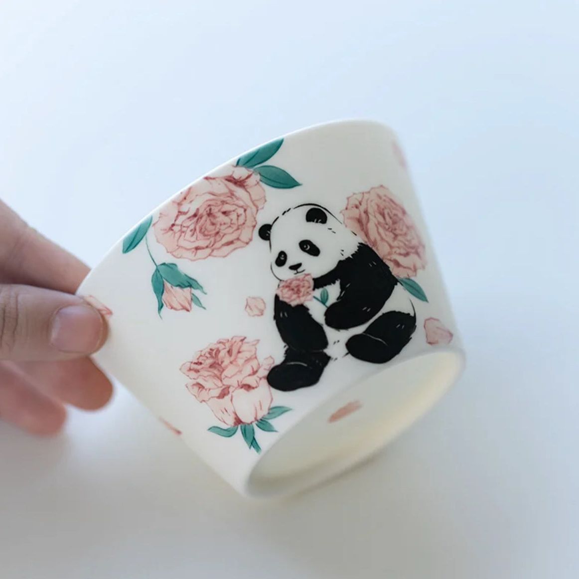 Panda China Rose Porcelain Cup & Saucer
