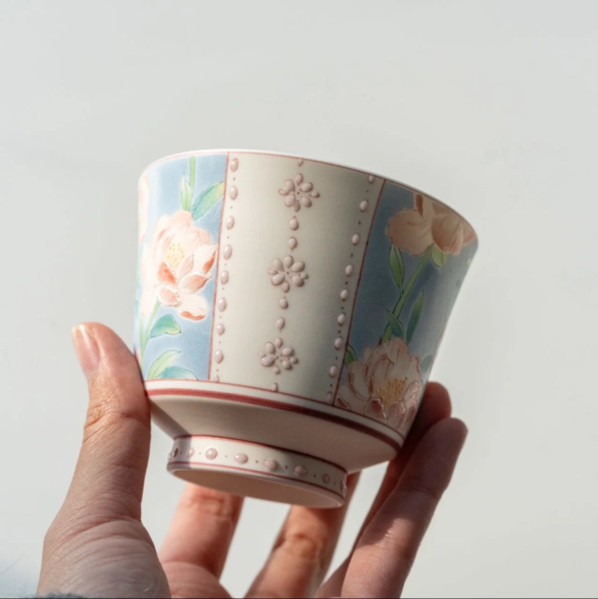 Pink Peony Porcelain Cup
