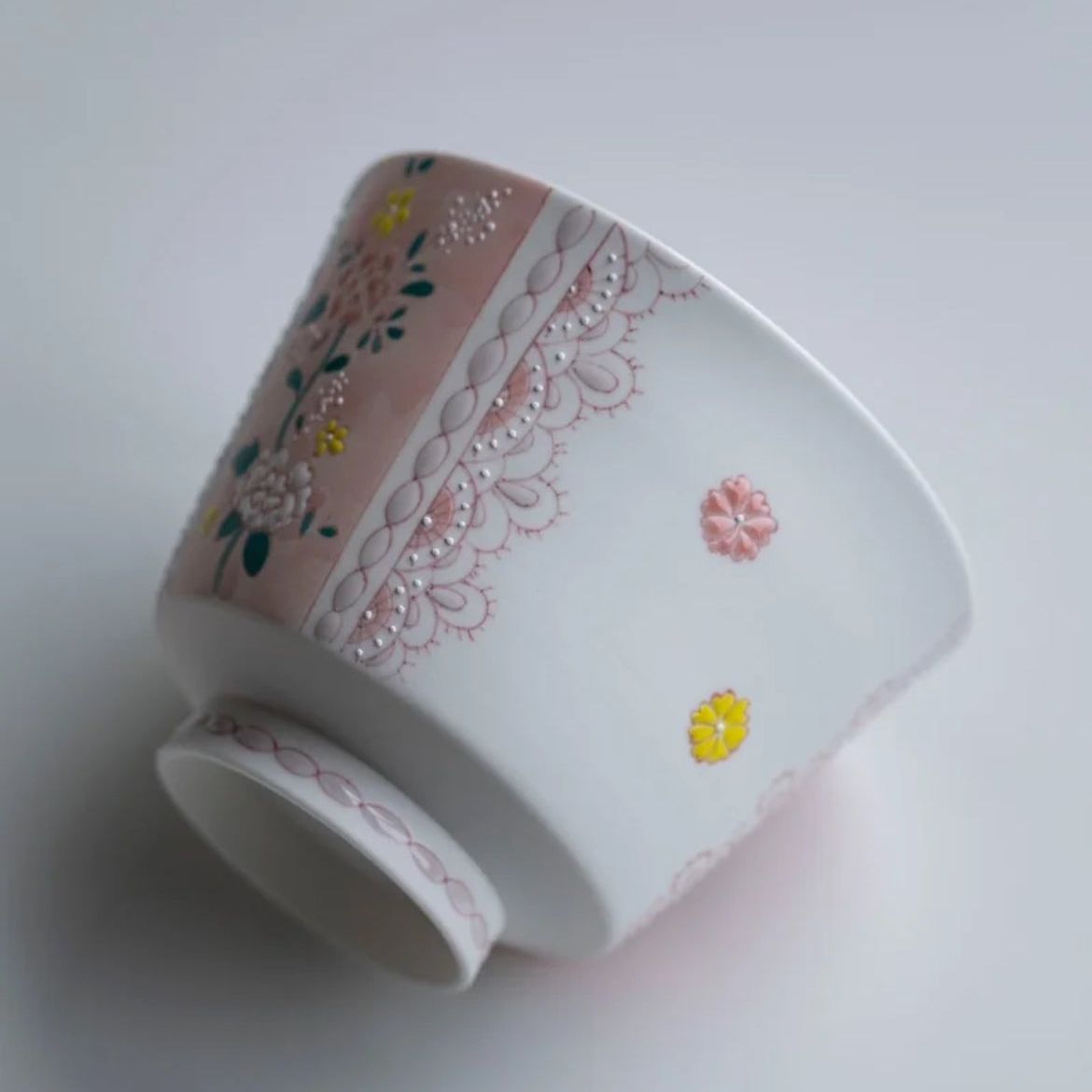 Multi-Colour Rose Porcelain Cup