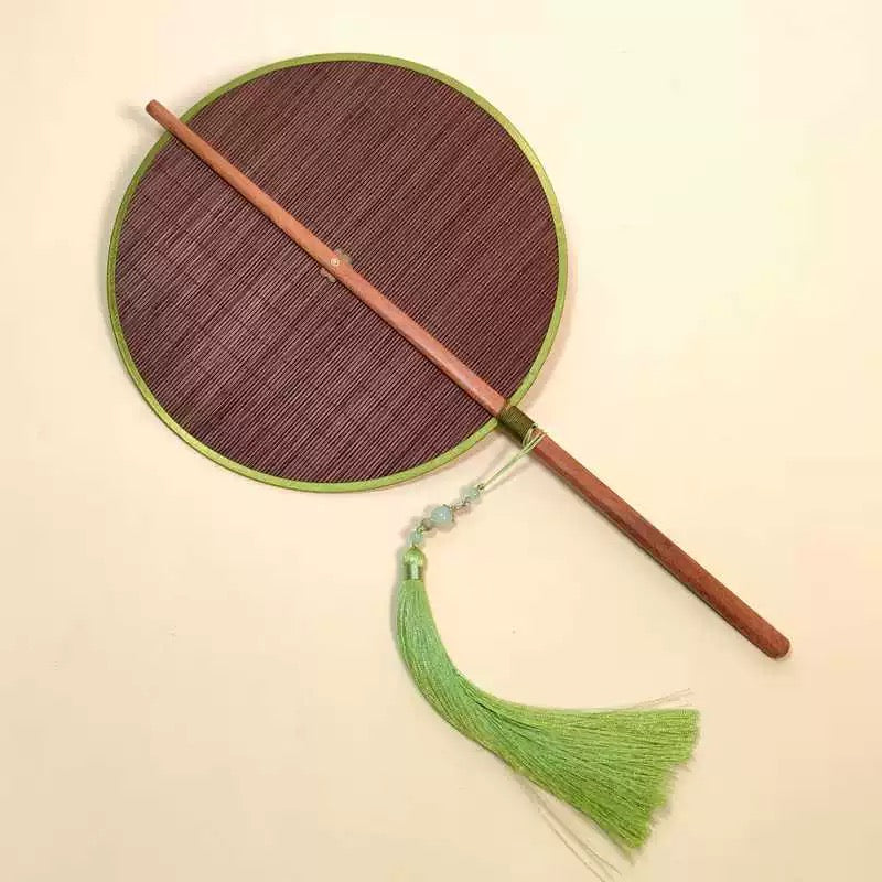 Bamboo Leaf Green Foldable Fan