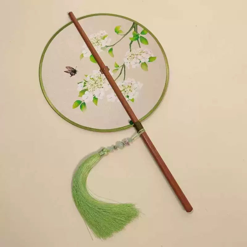 Camellia Pink Foldable Silk Fan