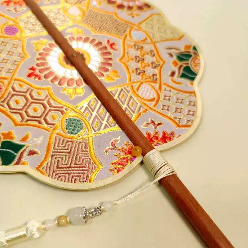 Eight Petal Golden Foldable Fan