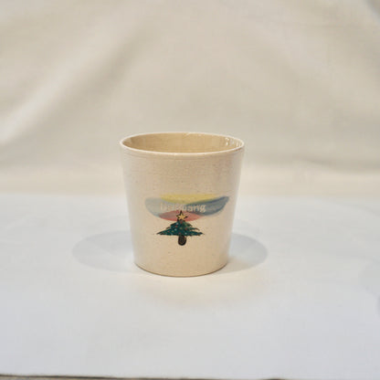 Ceramic Mug with Christmas cat and daisy