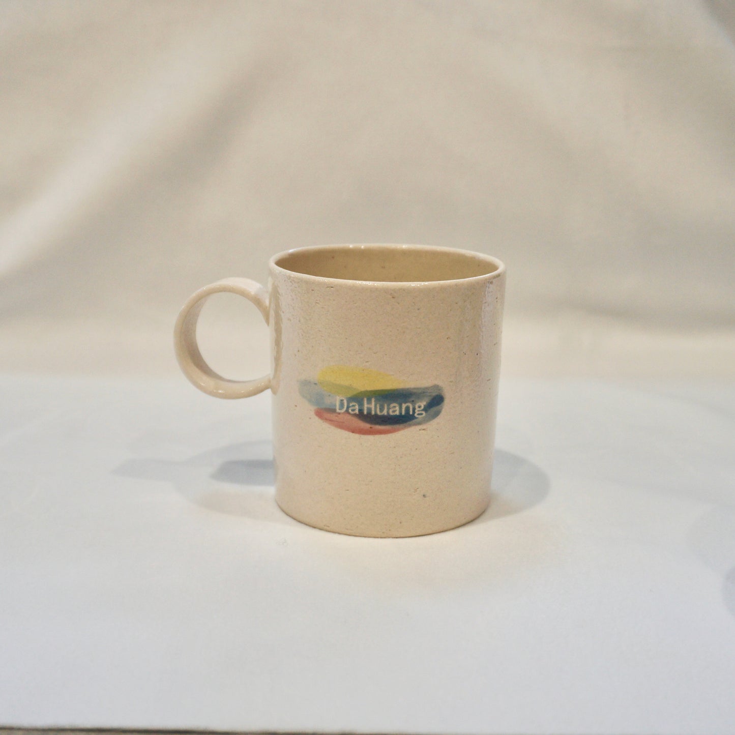 Ceramic mug with cat dragon wings
