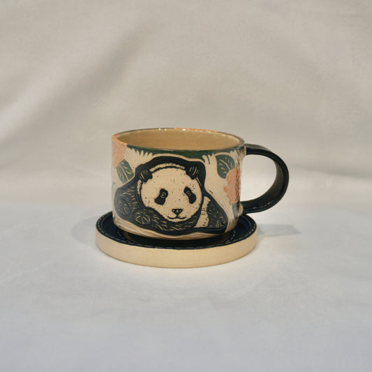 Panda Hydrangea Cup And Saucer