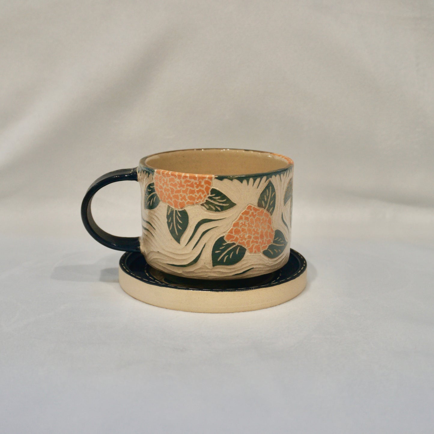 Panda Hydrangea Cup And Saucer