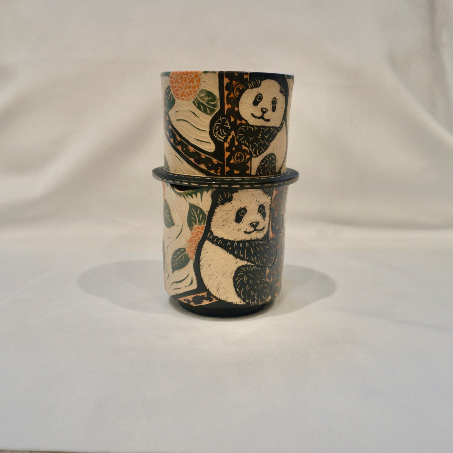 Panda Hydrangea Pour-Over Coffee Set