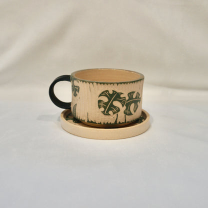 Green Panda Cup And Saucer
