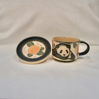 Panda Hydrangea Cup And Saucer