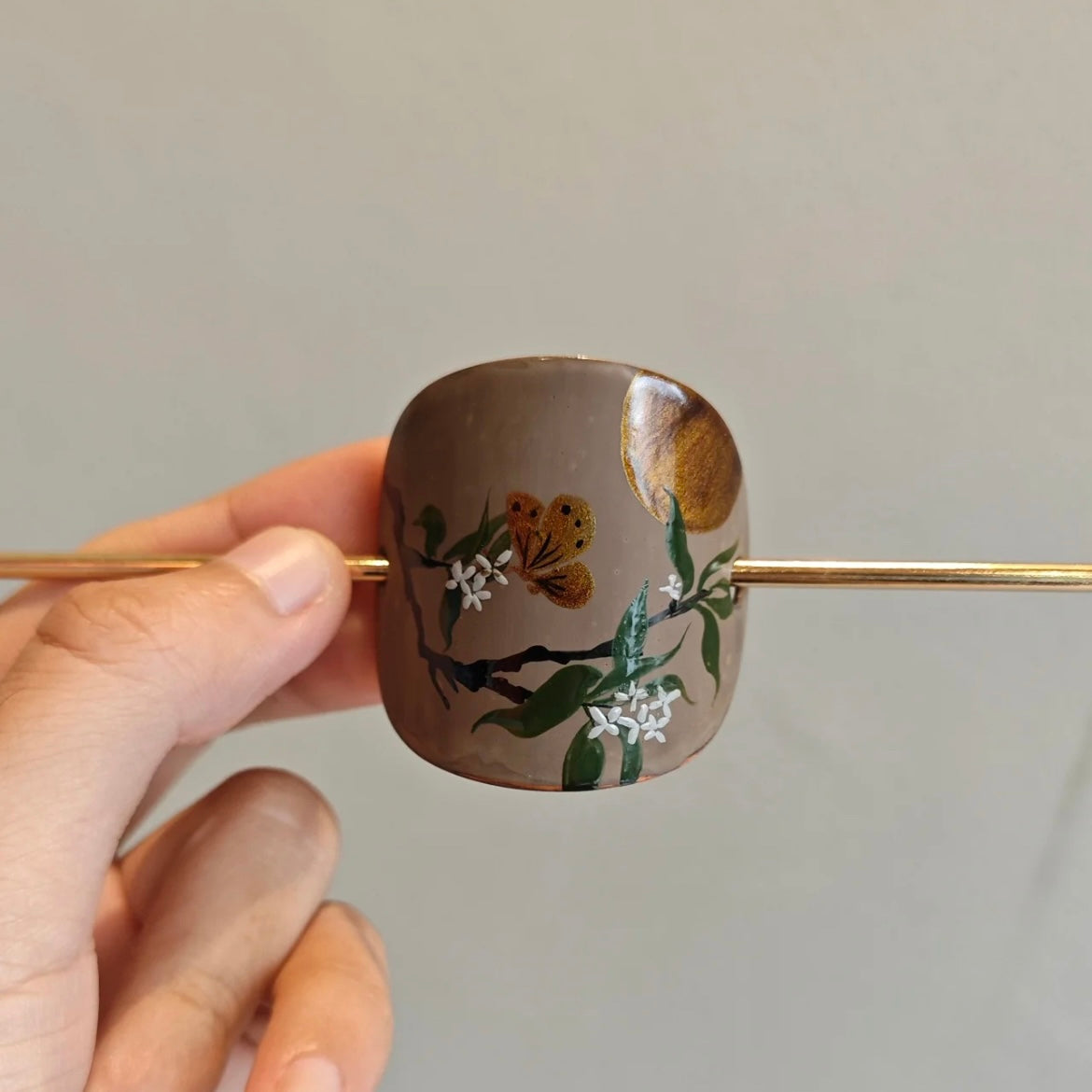 Lacquer Gold Butterfly Osmanthus Grove Hairpin