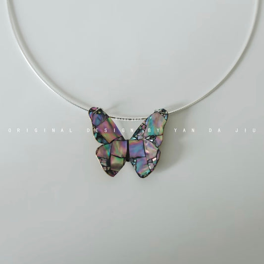 Lacquer Butterfly Nacre Inlay Choker