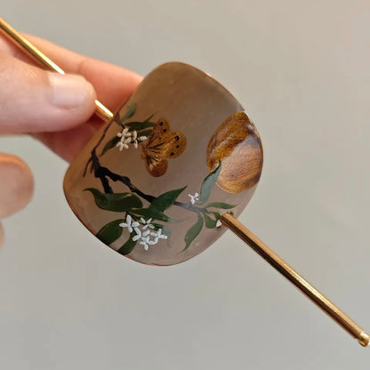 Lacquer Gold Butterfly Osmanthus Grove Hairpin