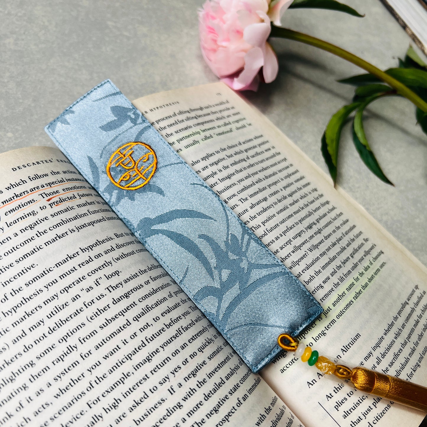 Embroidered Silk Bookmark – Auspicious Chinese Design